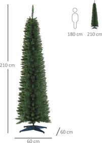 Choinka 499 gałązek jodła z plastikowym stojakiem, PVC, zielony | Aosom PL