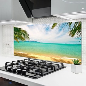 Szkło Dekoracyjne do Kuchni Złoty Brzeg Morza