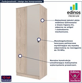 Narożna szafa uchylna dąb sonoma + kaszmir A9-N27