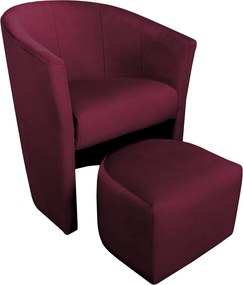 Fotel CLUB z podnóżkiem tkanina Welur komfortowy fotel relaksacyjny do salonu i sypialni : Kolor tkaniny - VELVET - MG02