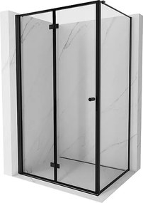 Mexen Mist-F kabina prysznicowa składana lewa 110 x 85 cm, czarna ramka, czarna - 8A6T-110-085-70-70-L