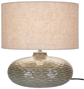 Khaki lampa stołowa ceramiczna z tekstylnym kloszem (wysokość 44 cm) Oldham – House Nordic