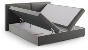 Szare łóżko boxspring ze schowkiem 160x200 cm Arendal – Cosmopolitan Design