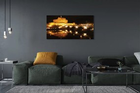 Obraz drukowany na płótnie Nocne Mosty nad Tybrem