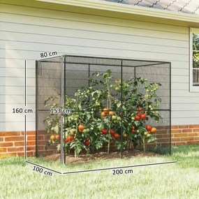 Outsunny Klatka na owoce, siatka ochronna z drzwiami na zamek błyskawiczny, ochrona przed ptakami, owadami i małymi zwierzętami, czarna | Aosom PL