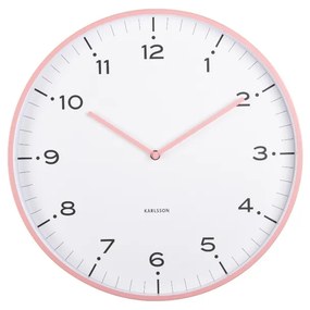 Karlsson 6011PI designerski zegar ścienny różowy,średnica 40 cm