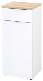 Biała niska szafka łazienkowa w dekorze dębu 39x86 cm Pescara – Germania
