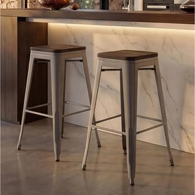 Stołek barowy MCW-A73 (zestaw 2 szt.),  szary