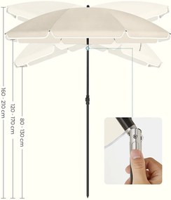 Parasol SOLARA, Ø160 cm, beżowa SongmicsHome