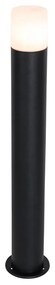 Stojąca lampa zewnętrzna czarna z opalowym kloszem 70 cm - Odense