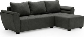 Rozkładana dwustronna sofa narożna w kształcie L LIVARO 251x140 cm, ciemnoszara