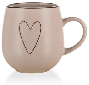 Banquet Kubek ceramiczny HEART 500 ml, beżowy