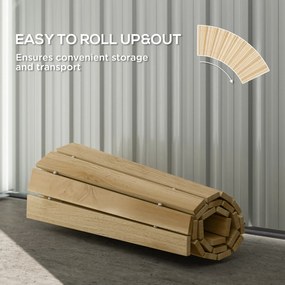 Outsunny Rolka Chodnikowa Ścieżka Ogrodowa, odporna na warunki atmosferyczne, drewno świerkowe, 120 x 47 x 1 cm, Natur