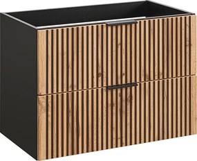 Lamelowa szafka na umywalkę z szufladami 80 cm L1-W85