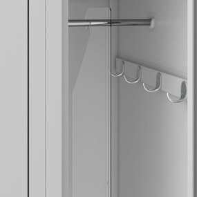 Szafka pracownicza metalowa czterokomorowa szara: KACPER II, 600 x 1800 x 500 mm