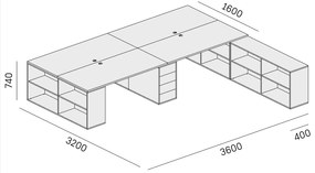 PLAN Zestaw BLOCK B05, biały/naturalny dąb