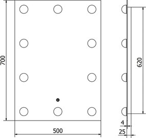 Mexen Dona lustro łazienkowe podświetlane 50 x 70 cm, LED 6000K, antypara - 9818-050-070-611-00