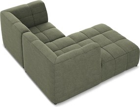 Zielony narożnik z materiału bouclé (lewostronny/z szezlongiem) Aloha – Makamii