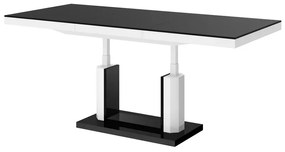 Ława QUADRO LUX 120(170)x75 czarny połysk/biały połysk rozkładana HUBERTUS