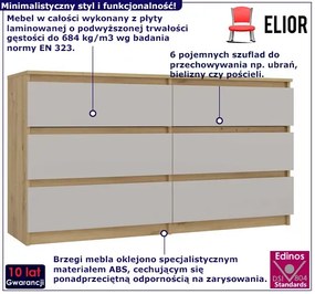 Stylowa komoda z szufladami kaszmir + dąb artisan K9-K20