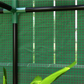 Outsunny Szklarnia z 3-poziomową półką, osłona z tworzywa sztucznego odpornego na UV, rolowane drzwi, 100 x 40 x 150 cm, zielona