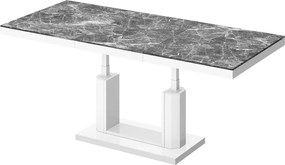 Rozkładany ławostół z marmurowym blatem Quadro Lux marmur/biały