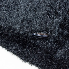 Dywan shaggy poliestrowy Brilliant czarny  80 cm x 150 cm