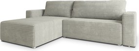 Masseno Narożnik CALTI z funkcją spania i pojemnikiem na pościel Narozniki L, Rozkładana sofa - Jasnoszary, TILIA 83