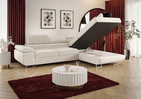 Czarny sztruksowy narożnik tapicerowany S8-W59