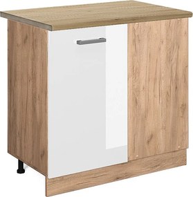 Szafka narożna biały wysoki połysk 86x60x81.6 r-line