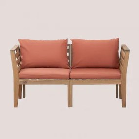Filips 2-częściowa Modułowa Sofa Ogrodowa Z Podłokietnikami Z Drewna Akacjowego Terracota - Sklum