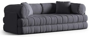 Ciemnoszara rozkładana sofa z materiału bouclé 206 cm Kemi – Cosmopolitan Design