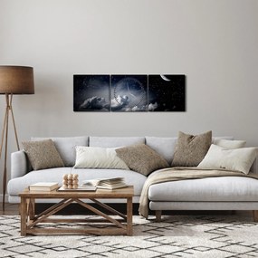 Obraz - Gwiaździste niebo (z zegarem) (90x30 cm)