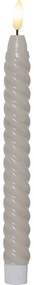 Zestaw 2 beżowych woskowych świec LED Star Trading Flamme Swirl Antique, wys. 25 cm