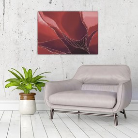 Obraz na szkle - Czerwony abstrakcyjny kwiat N⁰2 (70x50 cm)