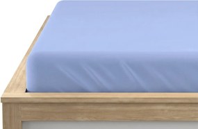PrzytulneMieszkanie.pl Bawełniane prześcieradło z gumką STANDARD 90 x 200 cm niebieskie