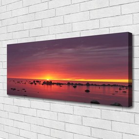 Duży obraz na płótnie Blask Słońca na Falach