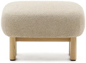 Beżowy podnóżek z tkaniny szenilowej Nema – Kave Home