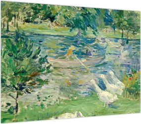 Obraz na szkle - Berthe Morisot, Girl in a Boat with Geese, reprodukcje (70x50 cm)