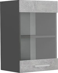 Szklana szafka kuchenna beton 40x31x60 r-line