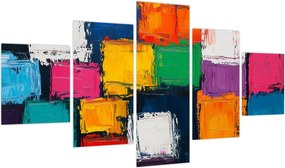 Obraz - Obraz z kolorowymi kwadratami (125x70 cm)