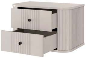 Zestaw szafek nocnych wiszących Vesper 56 cm - kaszmir / czarne uchwyty