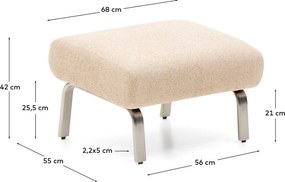 Jasnobrązowy podnóżek z tkaniny szenilowej Amsen – Kave Home