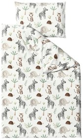 PrzytulneMieszkanie.pl PrzytulneMieszkanie.pl Pościel krepa do łóżeczka Renforcé JUNGARI kremowa Rozmiar pościeli: 45 x 65 cm | 90 x 140 cm