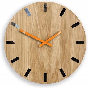 Zegar na ścianę nowoczesny drewniany z cichym mechanizmem okrągły solidny