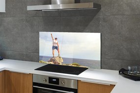 Szklany Panel Człowiek nad Morzem pod Niebem