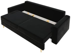 Czarna nowoczesna sofa z pojemnikiem na pościel F4-A41