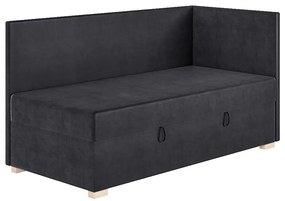 Ciemnoniebieskie narożne łóżko dziecięce ze schowkiem i materacem 90x200 cm Flexi – Ghado
