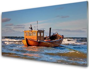 Panel Szklany Samotna Łódź Na Horyzoncie