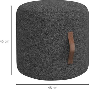 HOMCOM Sitzhocker Fußhocker, Polsterhocker, Ottomane z uchwytem, wykończenie w stylu aksamitu